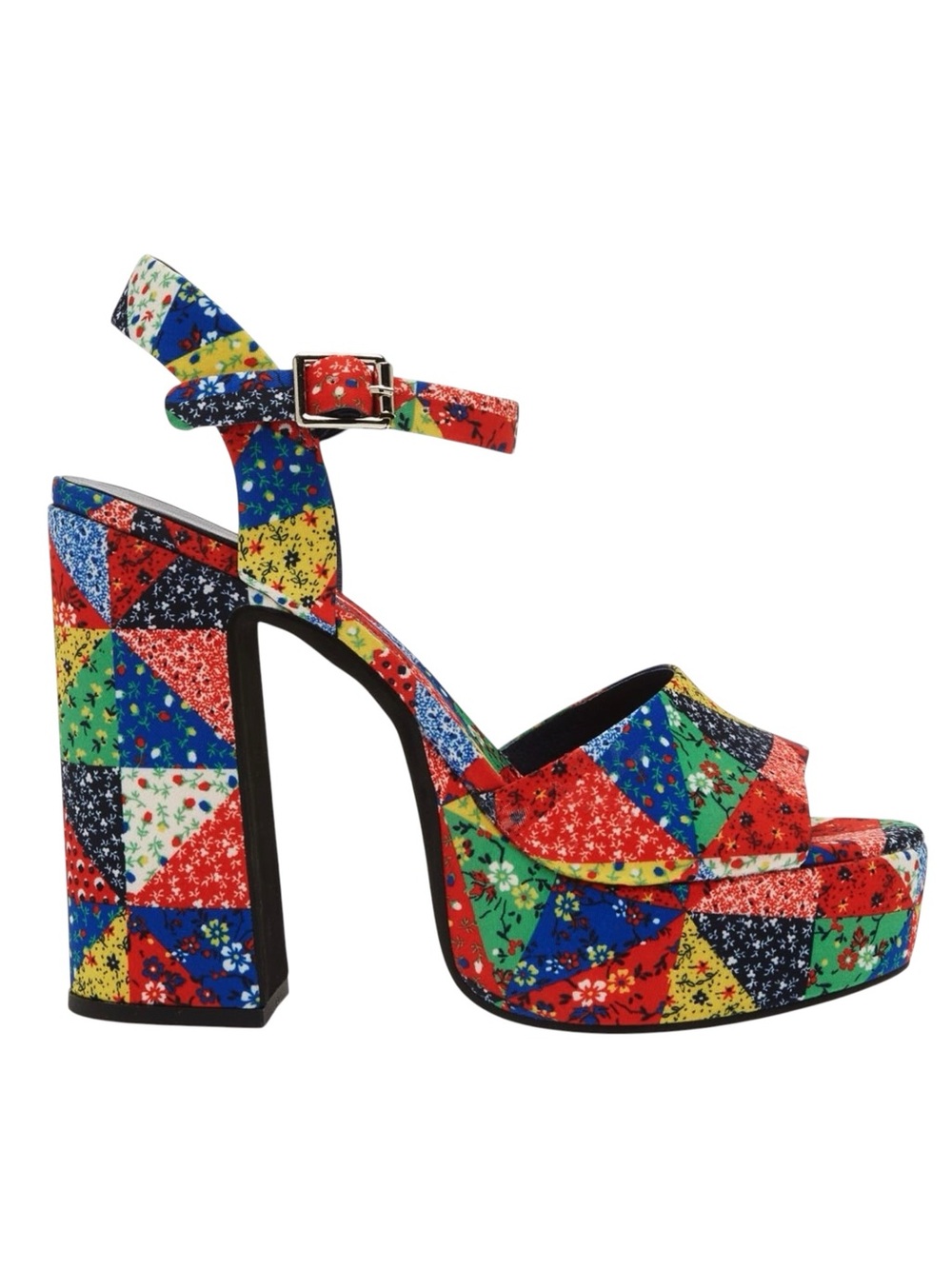 {Jeffrey Campbell} Summers Patchwork Platform Sandals - Picture 14 of 14